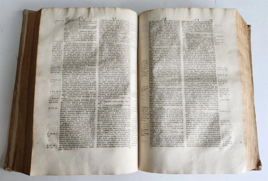 1725 HISTORICAL DICTIONARY by A. CALMET antique VELLUM BOUND FOLIO - 9