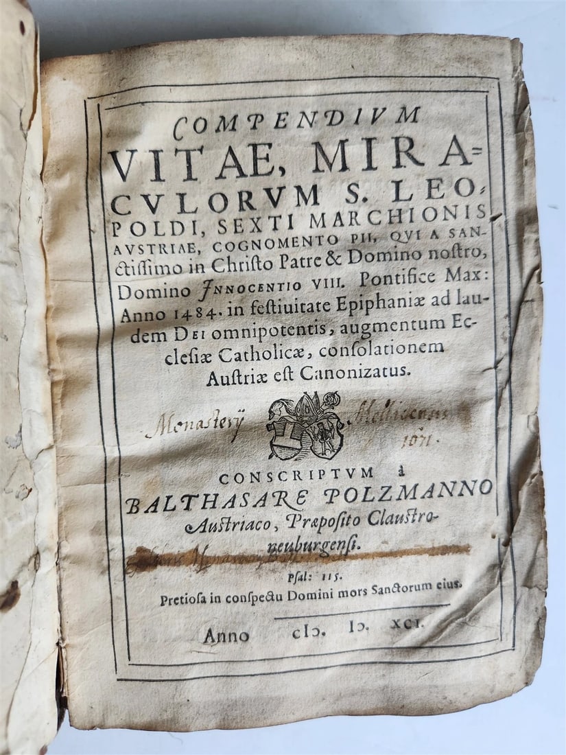 1591 LIFE of ST.LEOPOLD III ILLUSTRATED antique VELLUM BOUND 16th CENTURY - 3