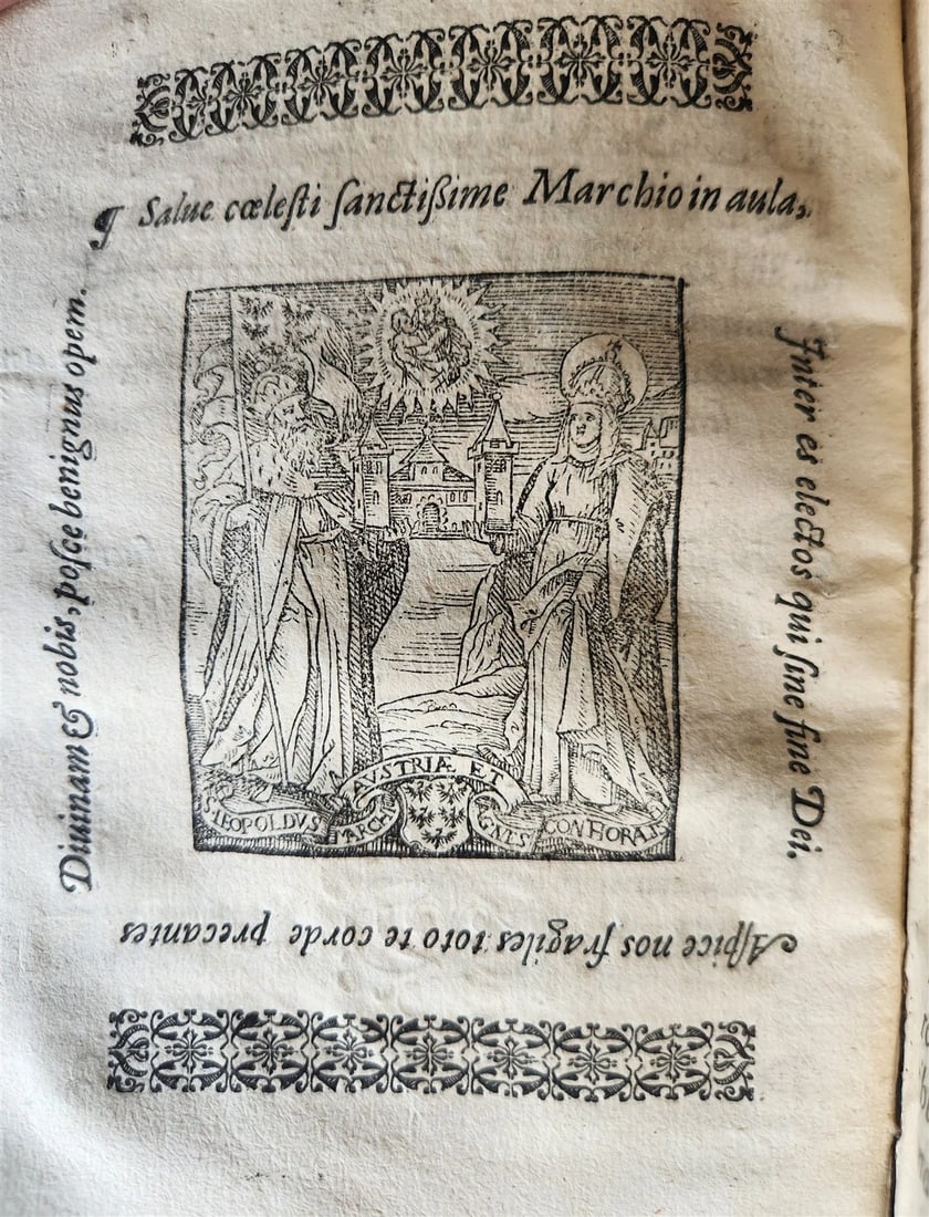 1591 LIFE of ST.LEOPOLD III ILLUSTRATED antique VELLUM BOUND 16th CENTURY - 4