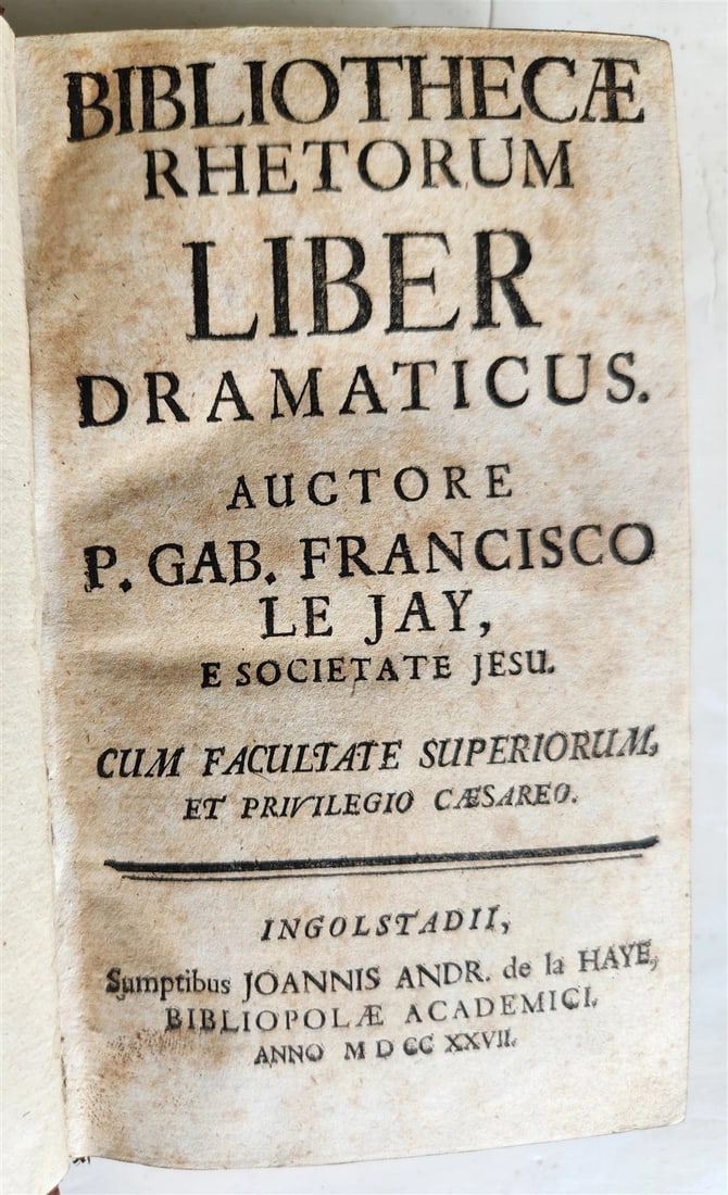 1727 AUSTRIAL IMPERIAL HOUSE PROVENANCE antique Rhetorum liber dramaticus - 2