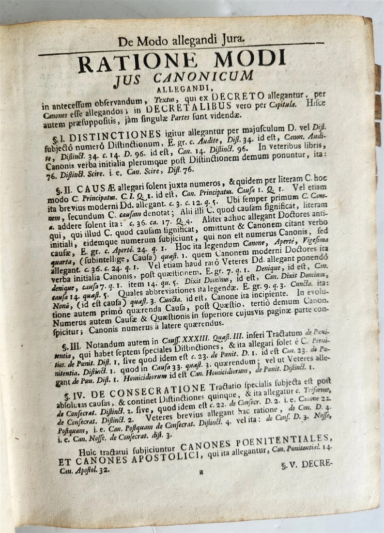 1757 CORPUS JURIS CANONICI antique vellum bound LAW BOOK in LATIN - 5