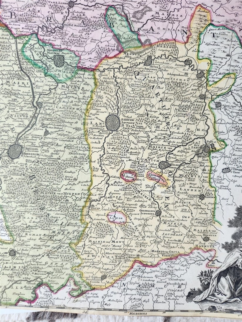 18th century MAP of NETHERLANDS & BELGIUM antique DUCATUS BRABANTIAE - 4