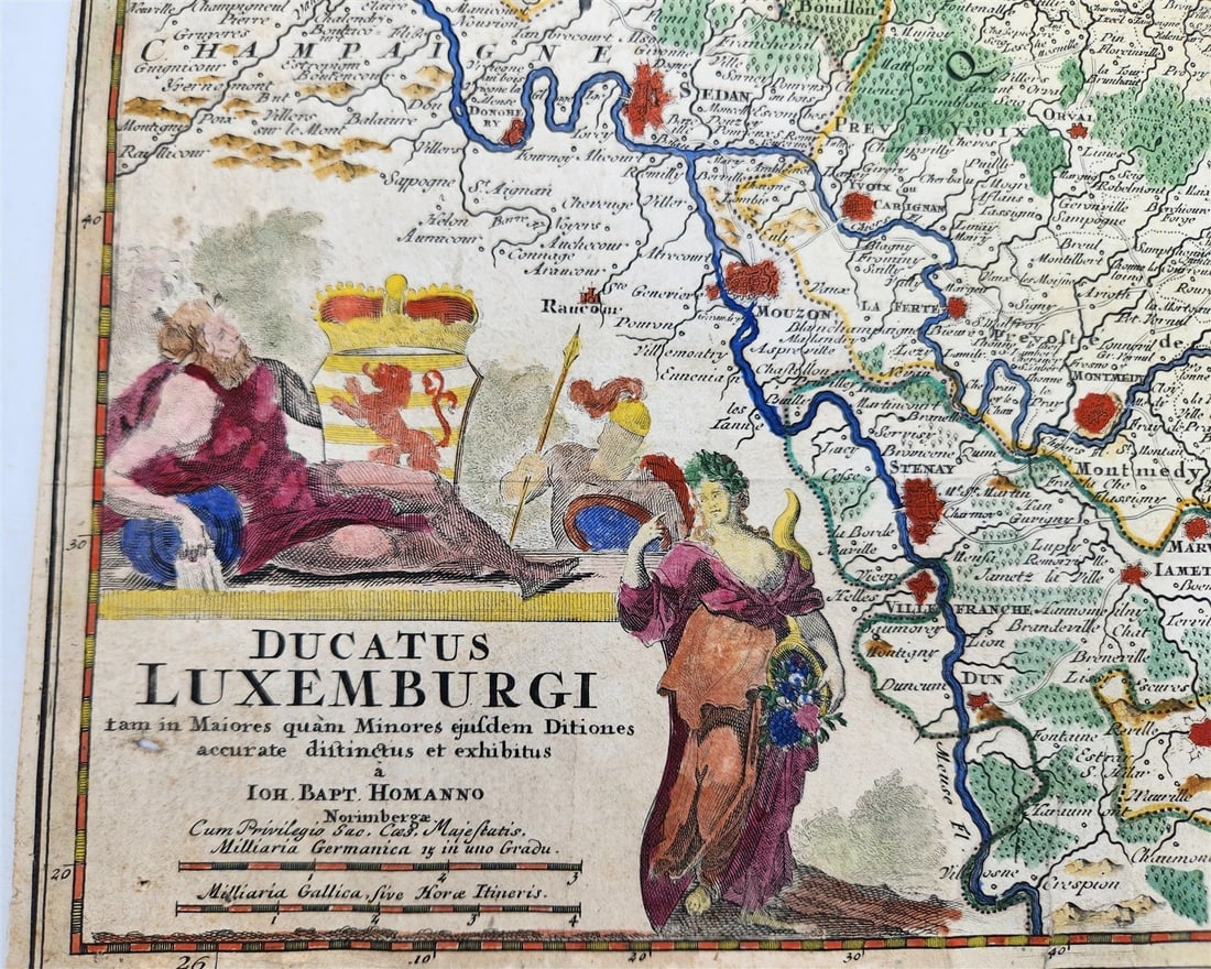 1730 MAP of Luxembourg antique DUCATUS LUXEMBURGI - 3