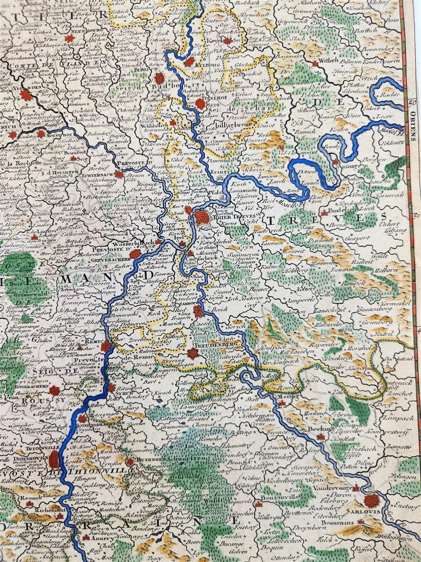 1730 MAP of Luxembourg antique DUCATUS LUXEMBURGI - 5