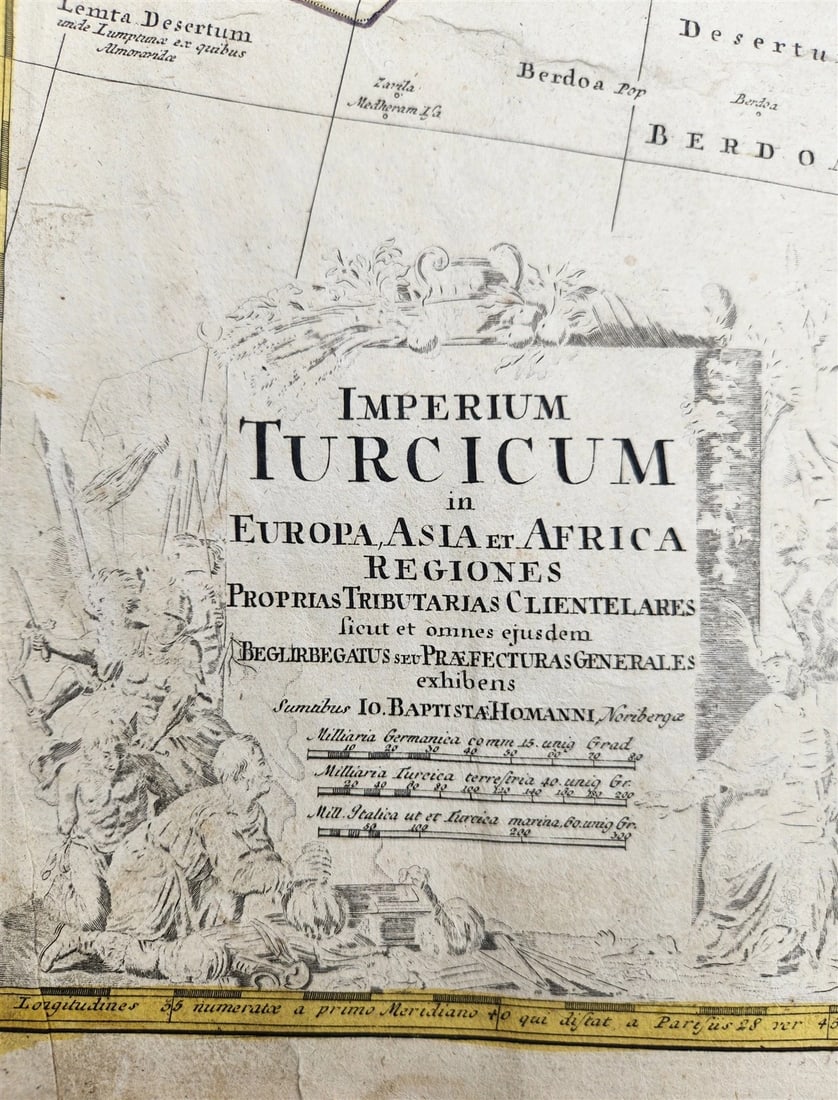 1720 OTTOMAN EMPIRE across Europe Asia & Africa TURKEY antique IMPERIUM TURCICUM - 2