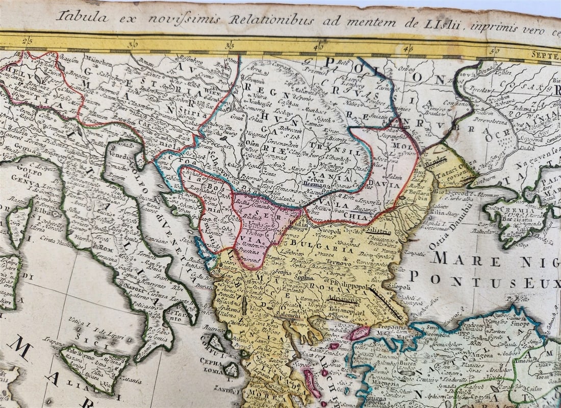 1720 OTTOMAN EMPIRE across Europe Asia & Africa TURKEY antique IMPERIUM TURCICUM - 4