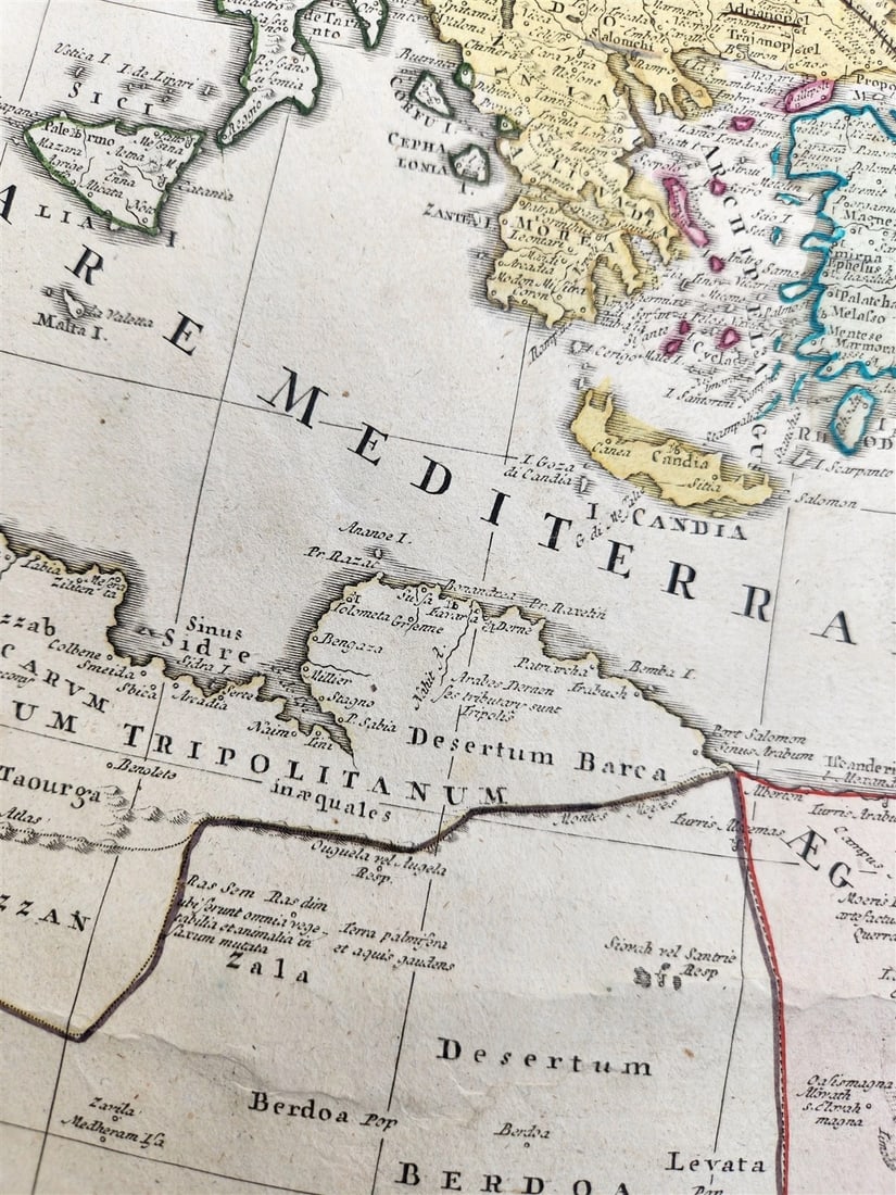 1720 OTTOMAN EMPIRE across Europe Asia & Africa TURKEY antique IMPERIUM TURCICUM - 6