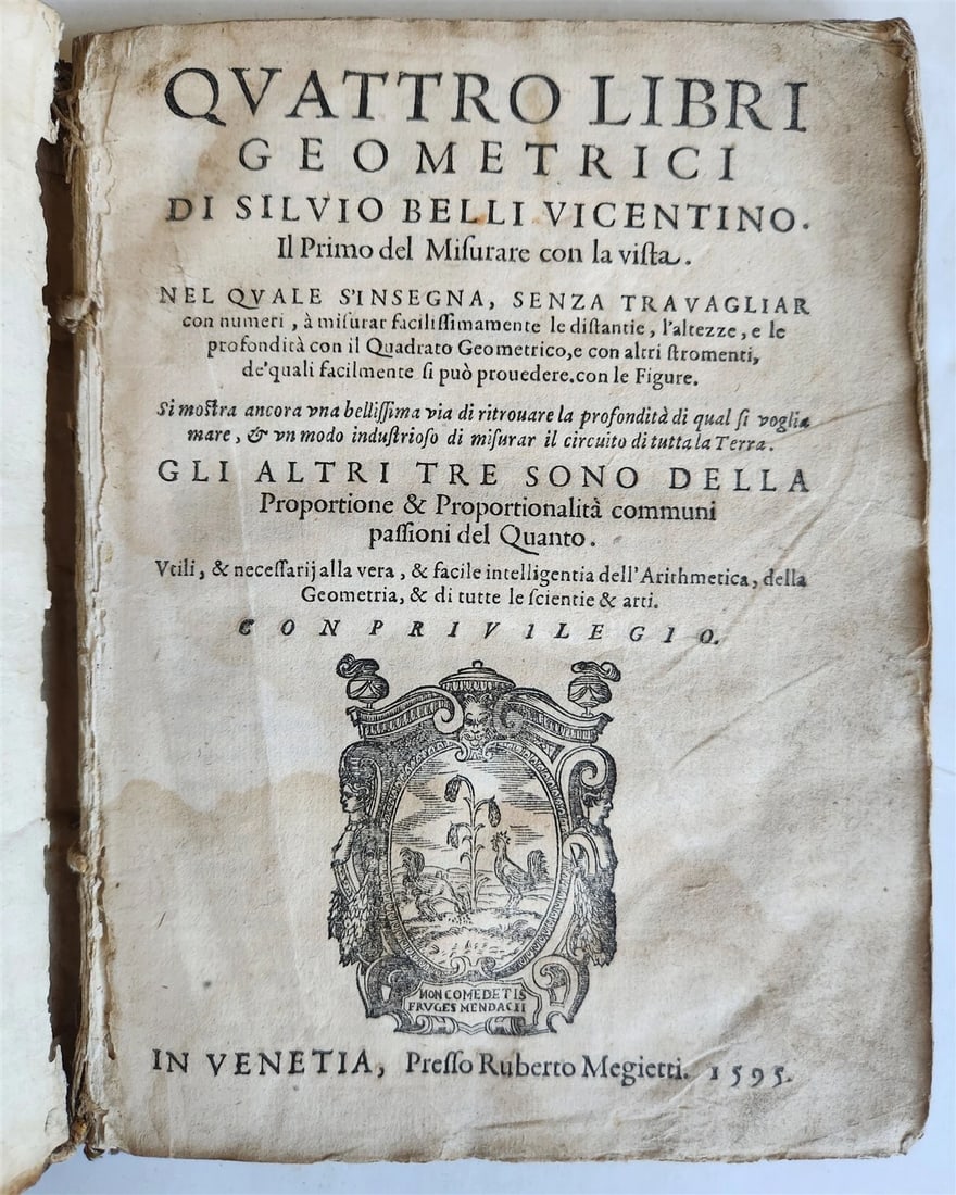 1595 GEOMETRY ILLUSTRATED antique GEOMETRICI di SILVIO BELLI VICENTINO (1 of 20)