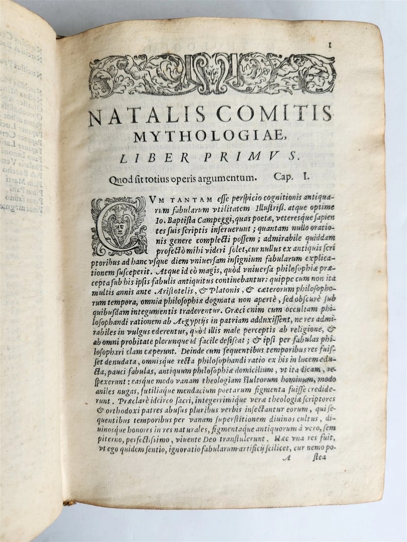 1581 GRECO-ROMAN MYTHOLOGY by Natale Conti ANTIQUE vellum bound 16th century - 4
