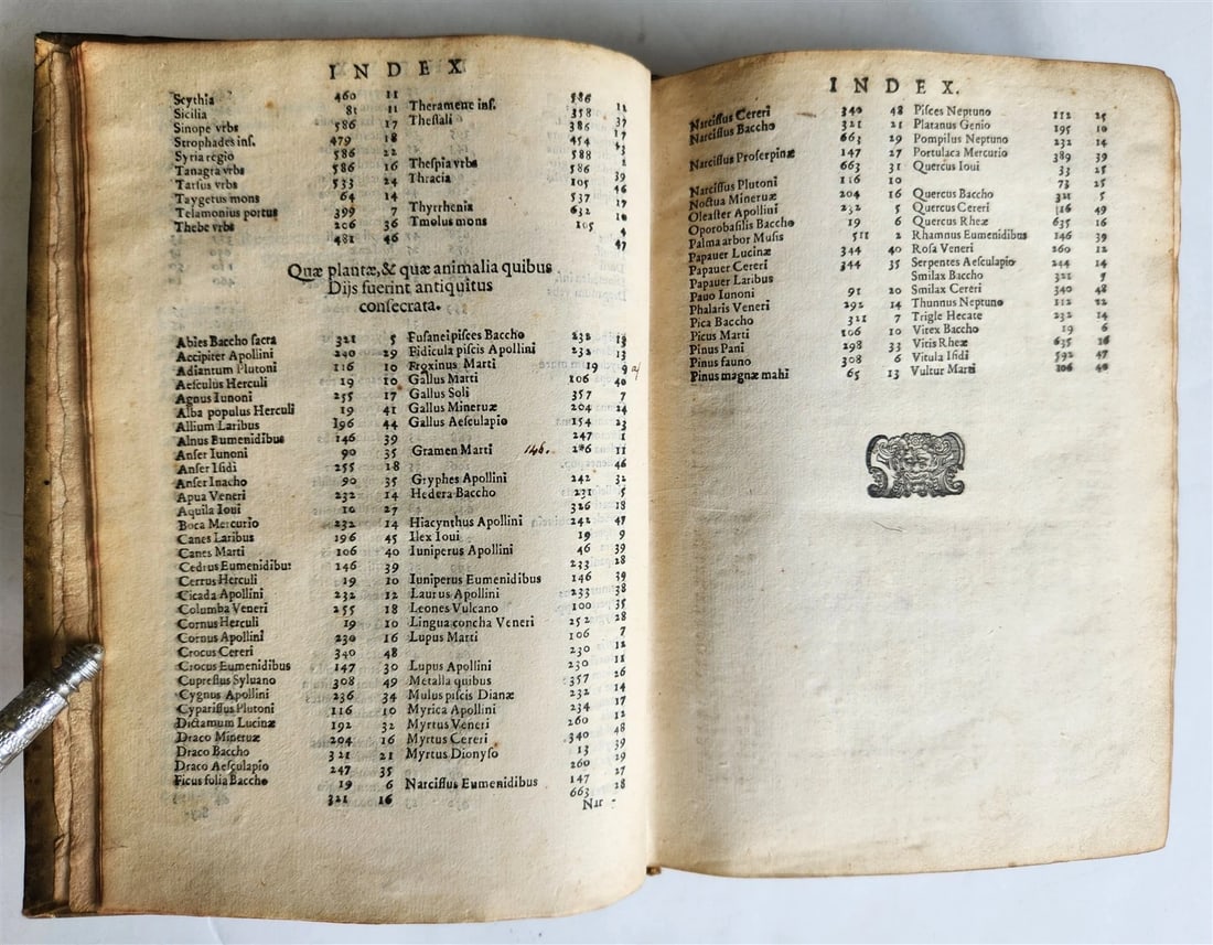 1581 GRECO-ROMAN MYTHOLOGY by Natale Conti ANTIQUE vellum bound 16th century - 5