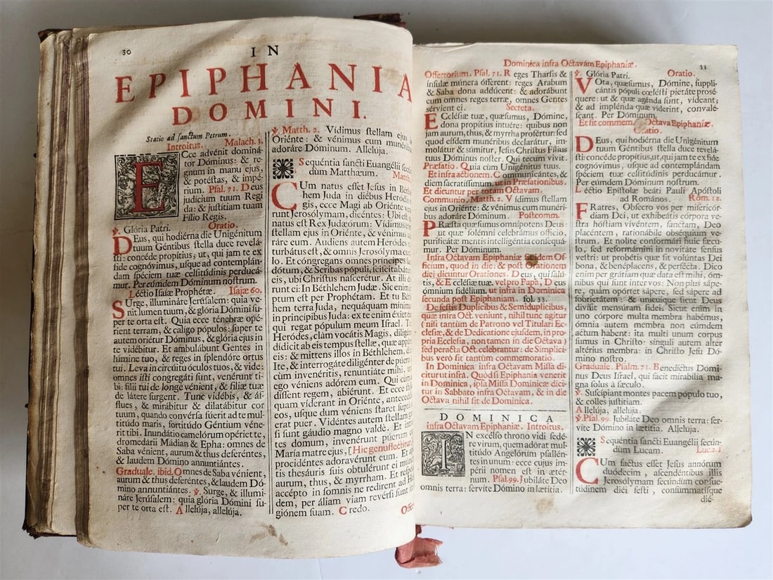 1723 MISSALE ROMANUM antique FOLIO beautiful binding ILLUSTRATED - 10