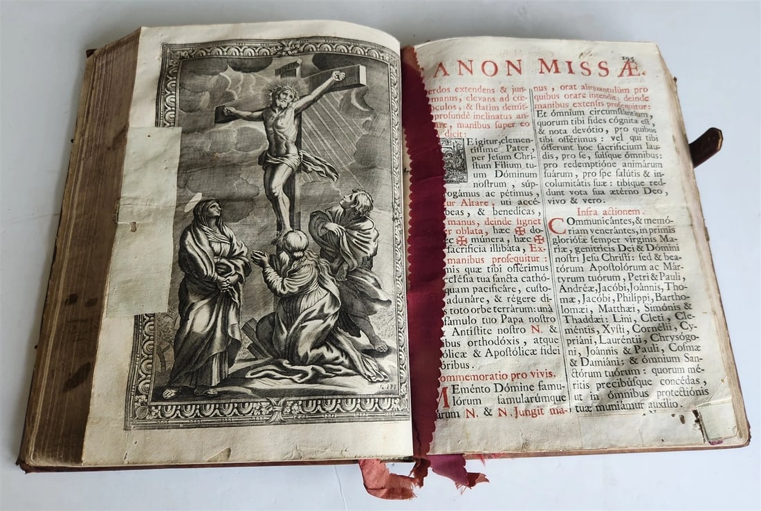 1723 MISSALE ROMANUM antique FOLIO beautiful binding ILLUSTRATED - 11