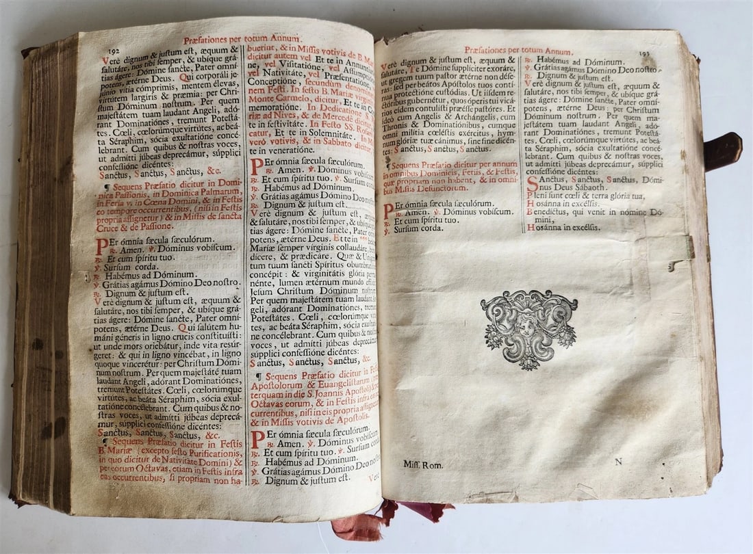 1723 MISSALE ROMANUM antique FOLIO beautiful binding ILLUSTRATED - 12