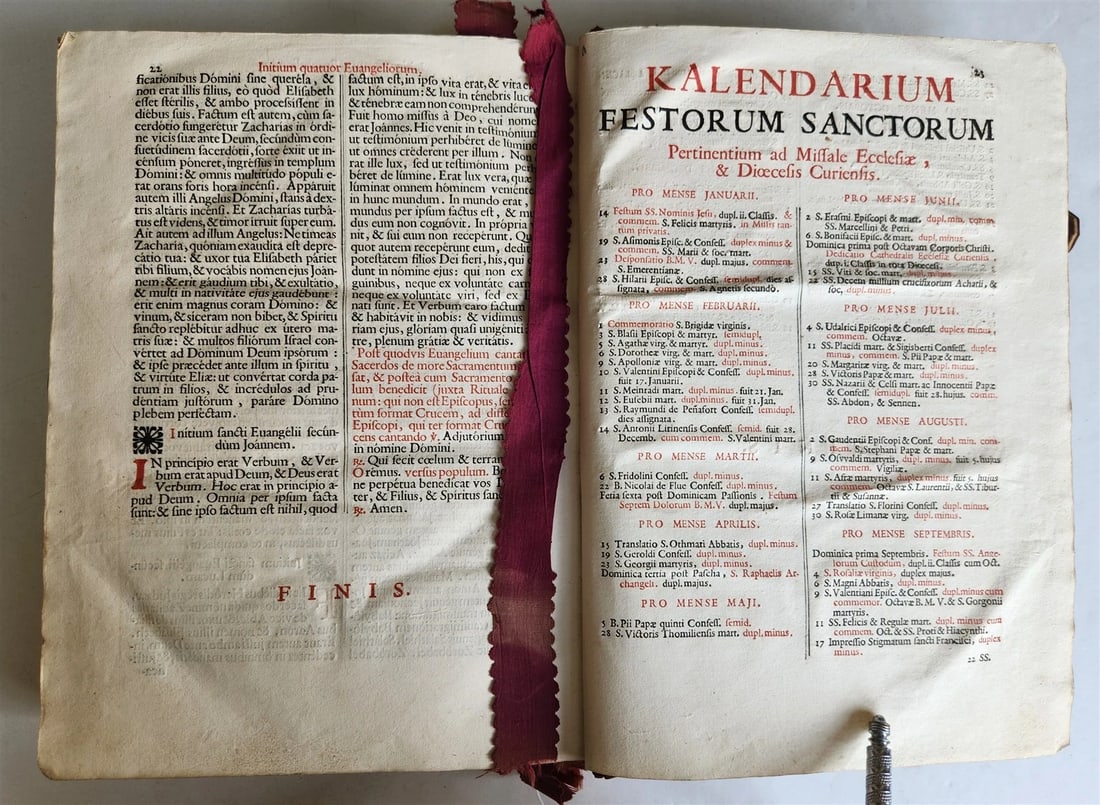 1723 MISSALE ROMANUM antique FOLIO beautiful binding ILLUSTRATED - 15