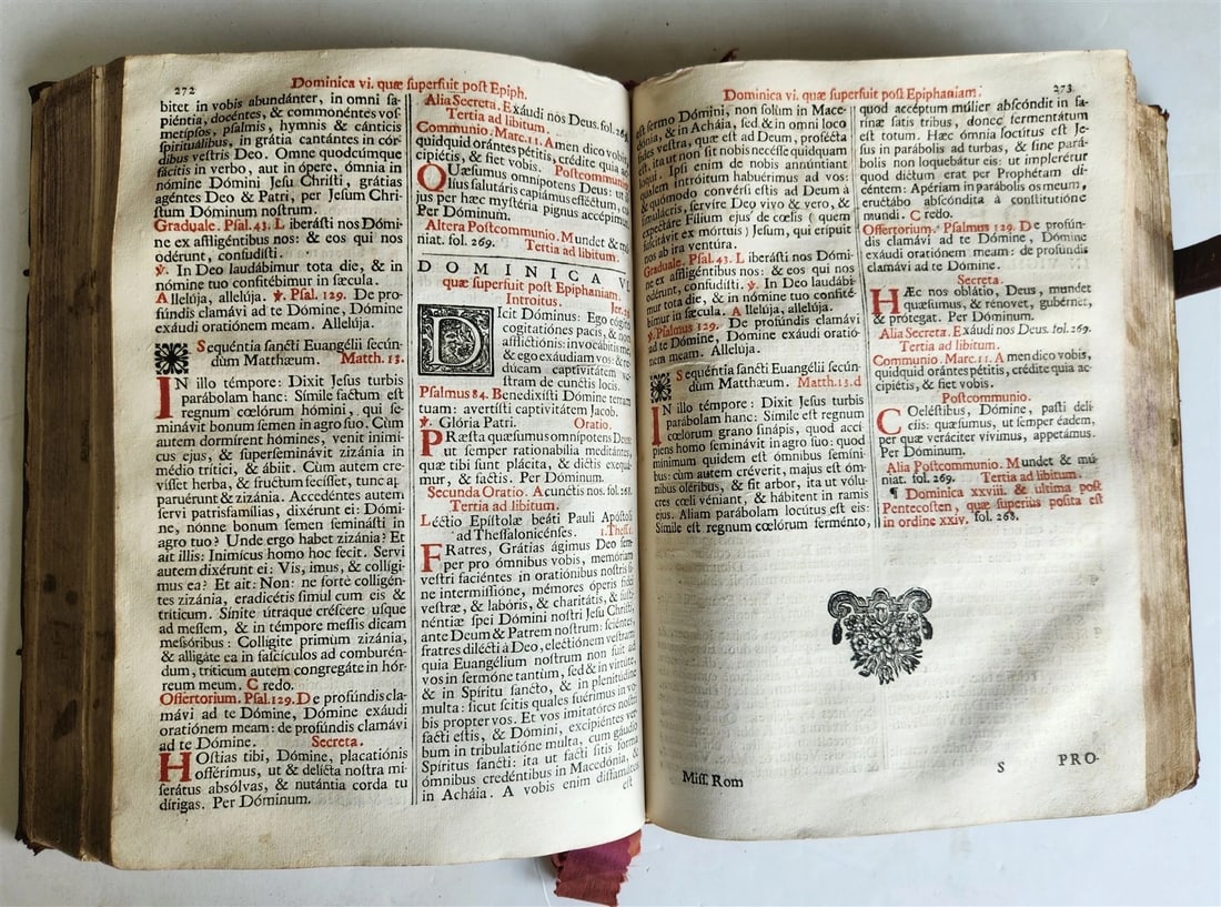 1723 MISSALE ROMANUM antique FOLIO beautiful binding ILLUSTRATED - 18