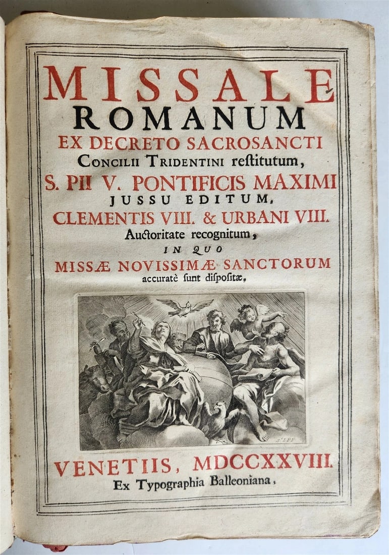 1723 MISSALE ROMANUM antique FOLIO beautiful binding ILLUSTRATED - 2