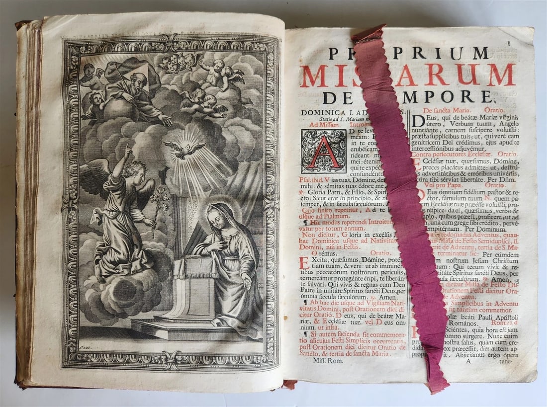 1723 MISSALE ROMANUM antique FOLIO beautiful binding ILLUSTRATED - 9