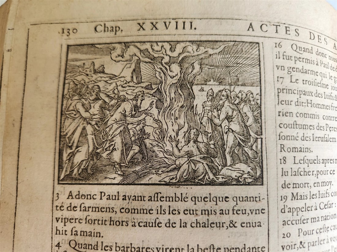 1603 BIBLE in FRENCH ILLUSTRATED FOLIO antique - 16