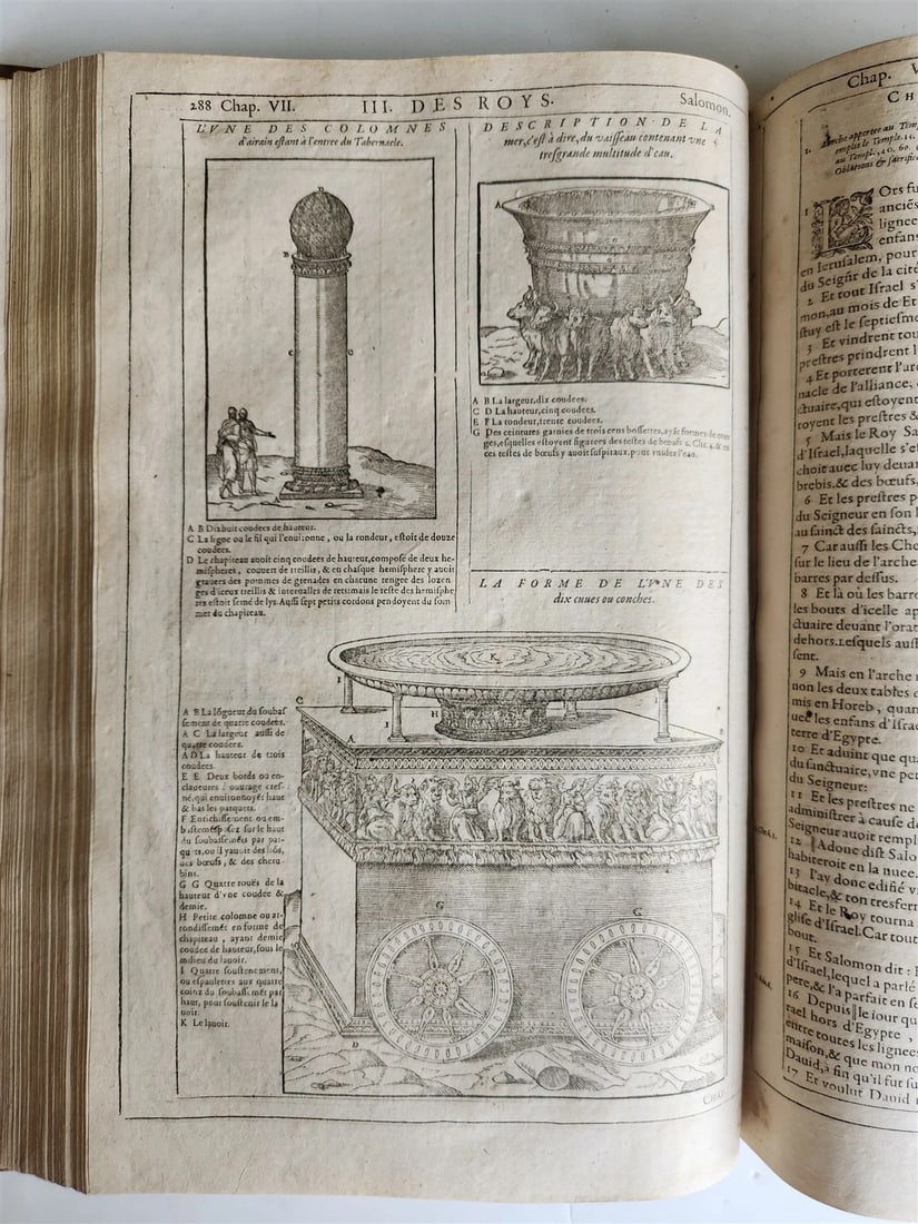 1603 BIBLE in FRENCH ILLUSTRATED FOLIO antique - 19
