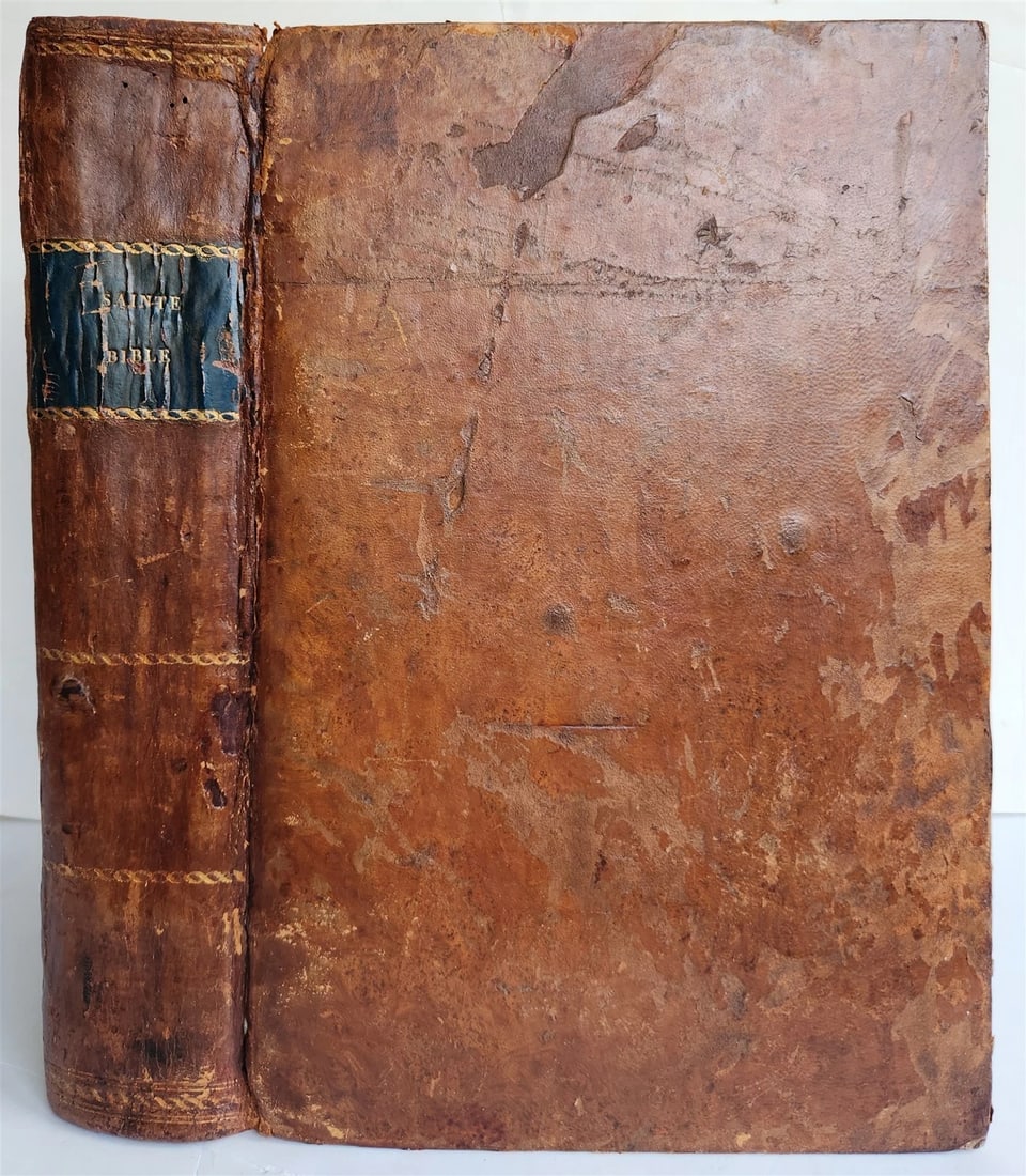 1603 BIBLE in FRENCH ILLUSTRATED FOLIO antique - 2