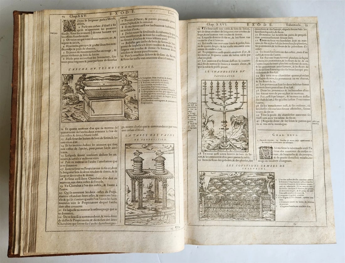 1603 BIBLE in FRENCH ILLUSTRATED FOLIO antique - 3