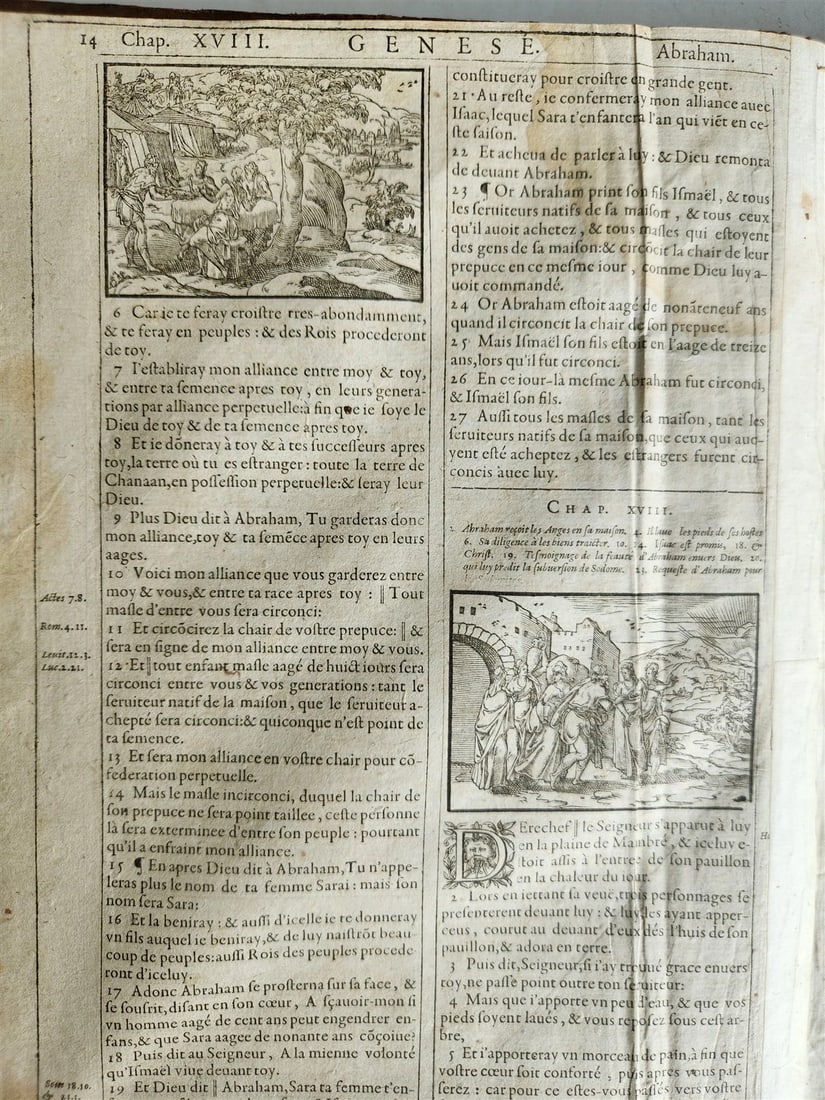 1603 BIBLE in FRENCH ILLUSTRATED FOLIO antique - 4