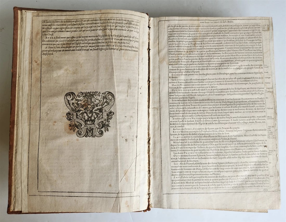 1603 BIBLE in FRENCH ILLUSTRATED FOLIO antique - 5