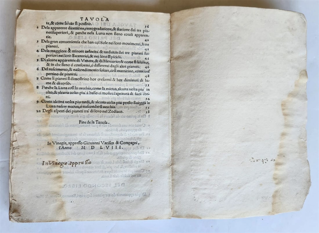1558 ASTRONOMY & ASTROLOGY Piccolomini ANTIQUE theoriche dei pianeti ILLUSTRATED - 4