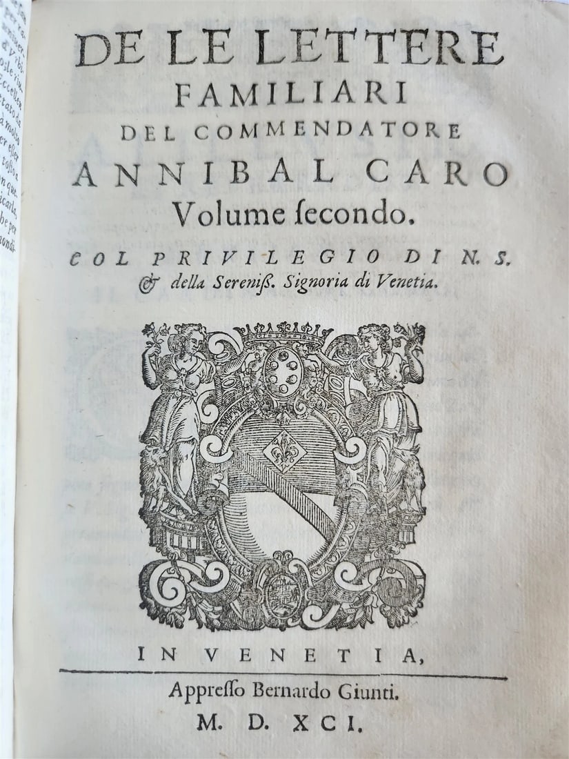 1591 De le lettere familiari by ANNIBAL CARO antique VELLUM BOUND - 2