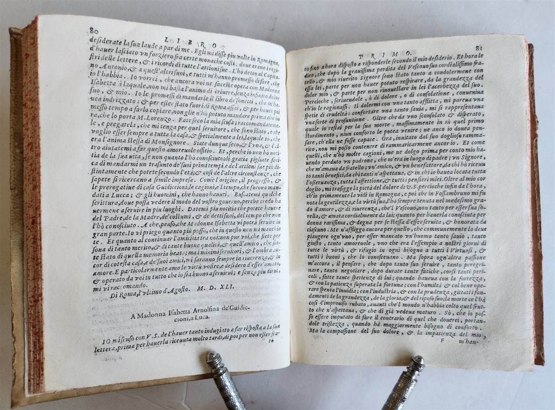 1591 De le lettere familiari by ANNIBAL CARO antique VELLUM BOUND - 8