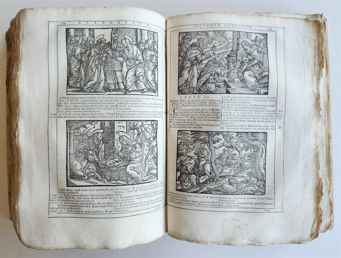 1690 BIBLE in LATIN FULLY ILLUSTRATED antique 17th CENTURY: Biblia Sacra Vulgatae Editionis Sixti V.Pontificis Max. Jussu Recognita Et Clementis (The Holy Bible, Vulgate edition of Pope Sixtus V, revised by command and issued with the authority of Clement VIII