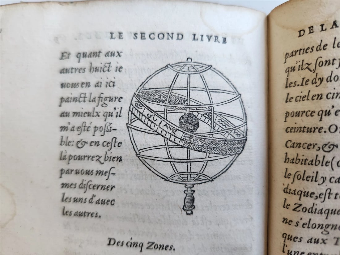 1550 LA SPHERE du MONDE by Alexandre Piccolomini ILLUSTRATED antique ASTRONOMY - 16