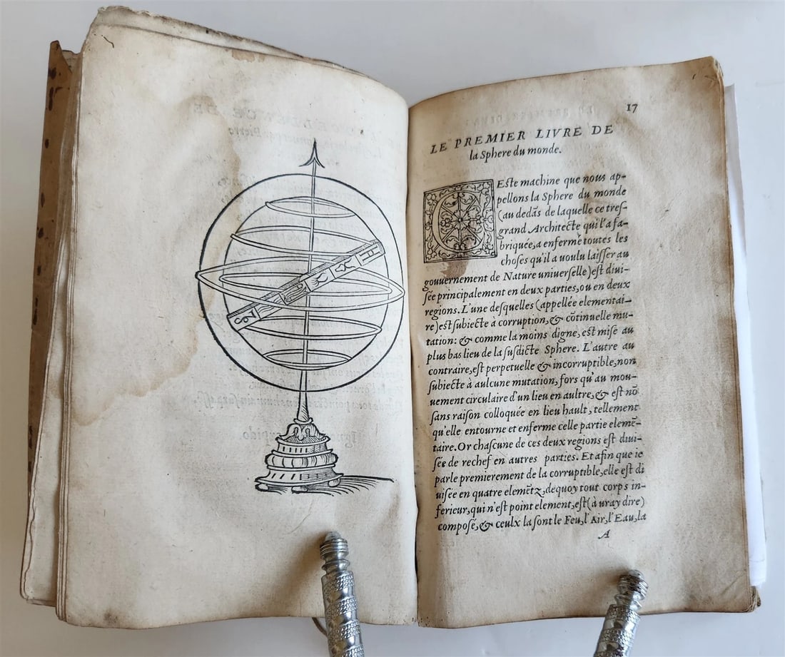 1550 LA SPHERE du MONDE by Alexandre Piccolomini ILLUSTRATED antique ASTRONOMY - 6