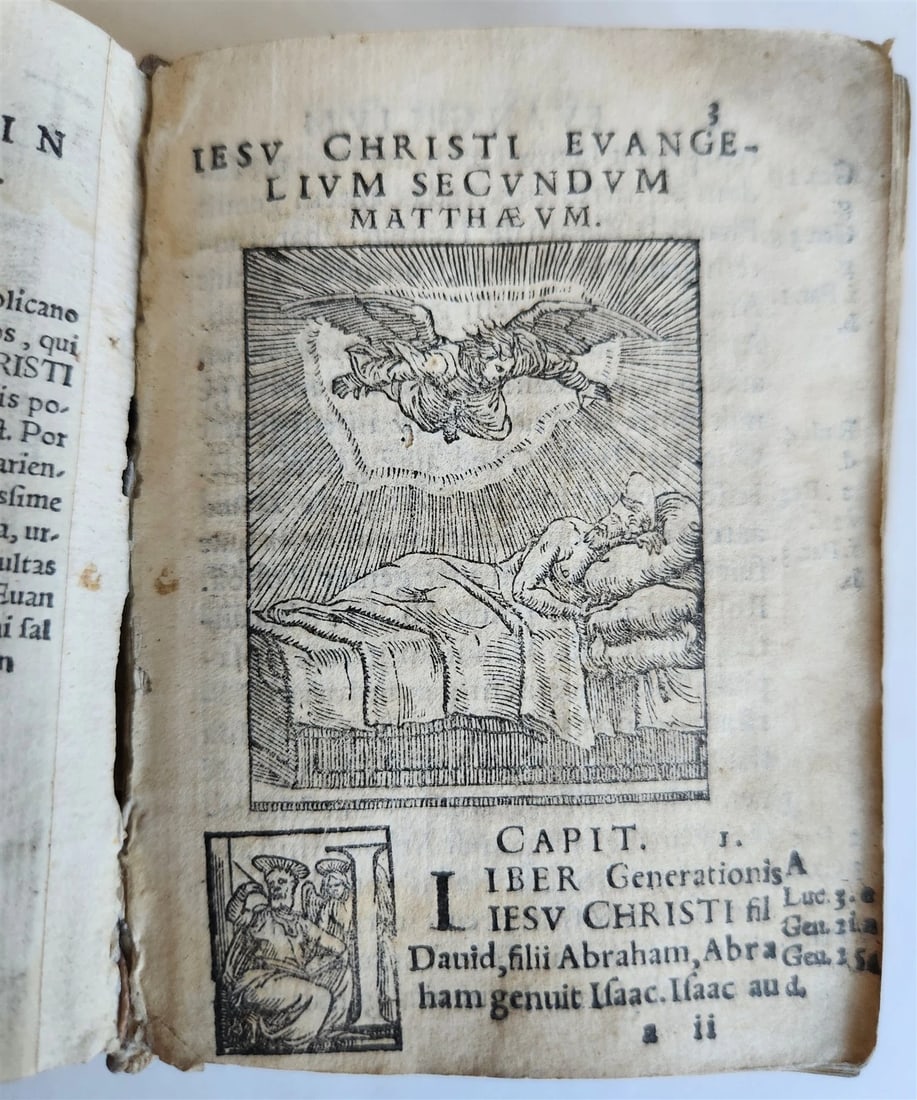 1548 BIBLE in LATIN ILLUSTRATED antique 16th CENTURY vellum TESTAMENTI NOUI - 4