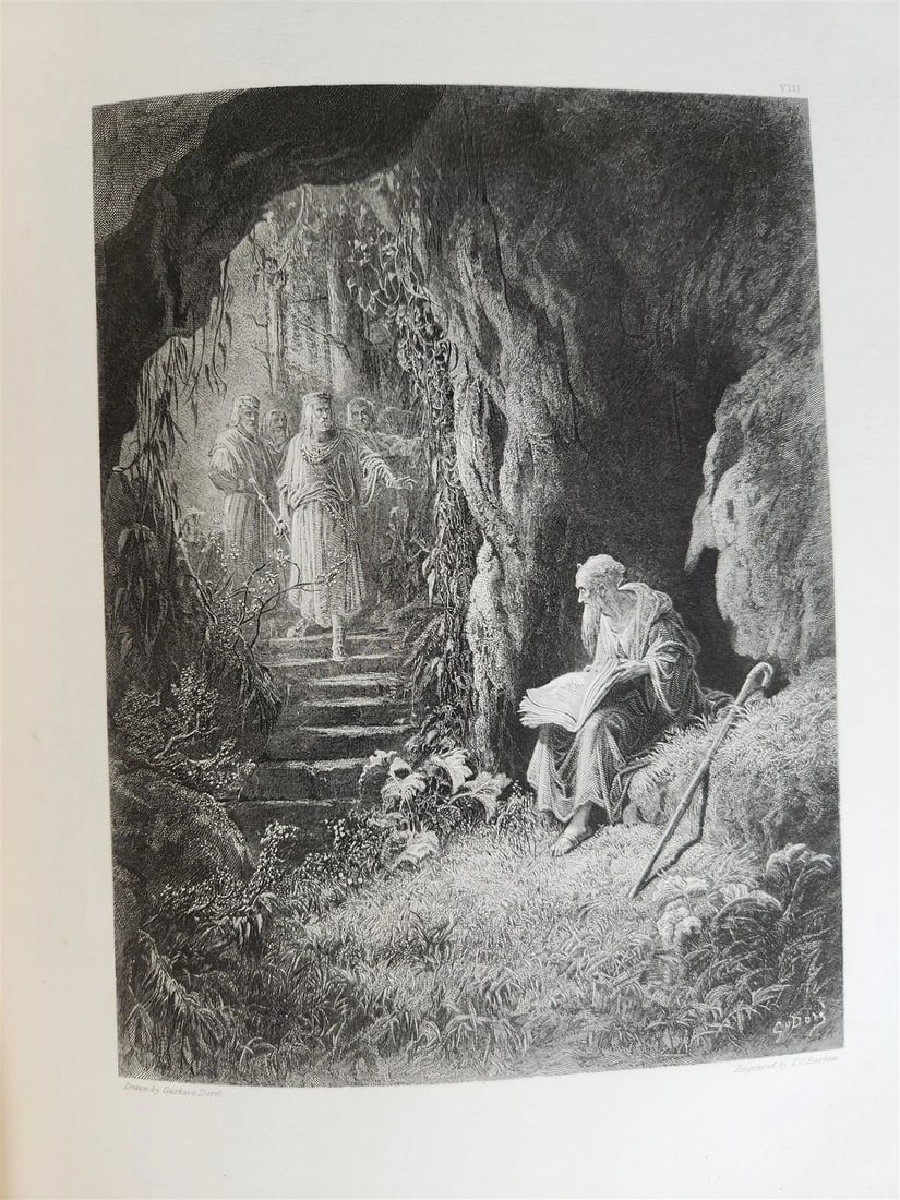 1867 GUSTAVE DORE ILLUSTRATED VIVIEN by ALFRED TENNYSON antique FOLIO poetry - 10