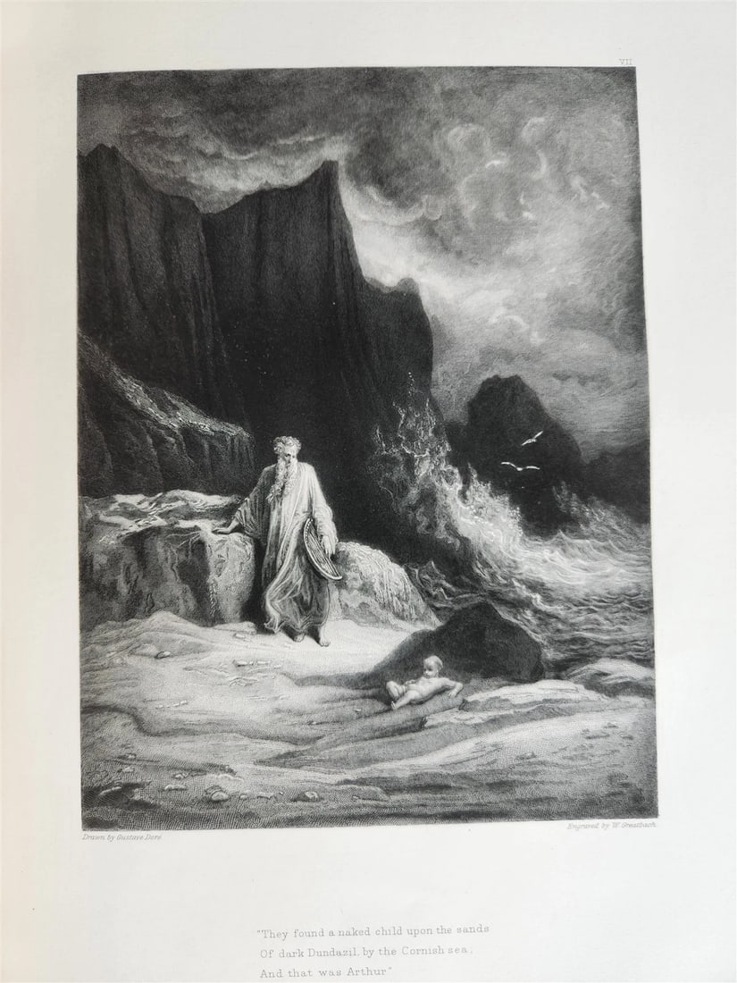 1867 GUSTAVE DORE ILLUSTRATED VIVIEN by ALFRED TENNYSON antique FOLIO poetry - 13