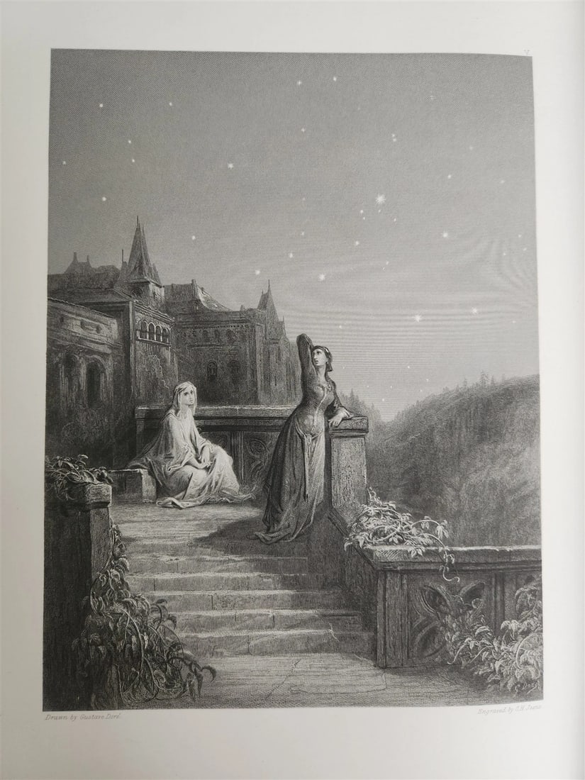 1867 GUSTAVE DORE ILLUSTRATED VIVIEN by ALFRED TENNYSON antique FOLIO poetry - 15