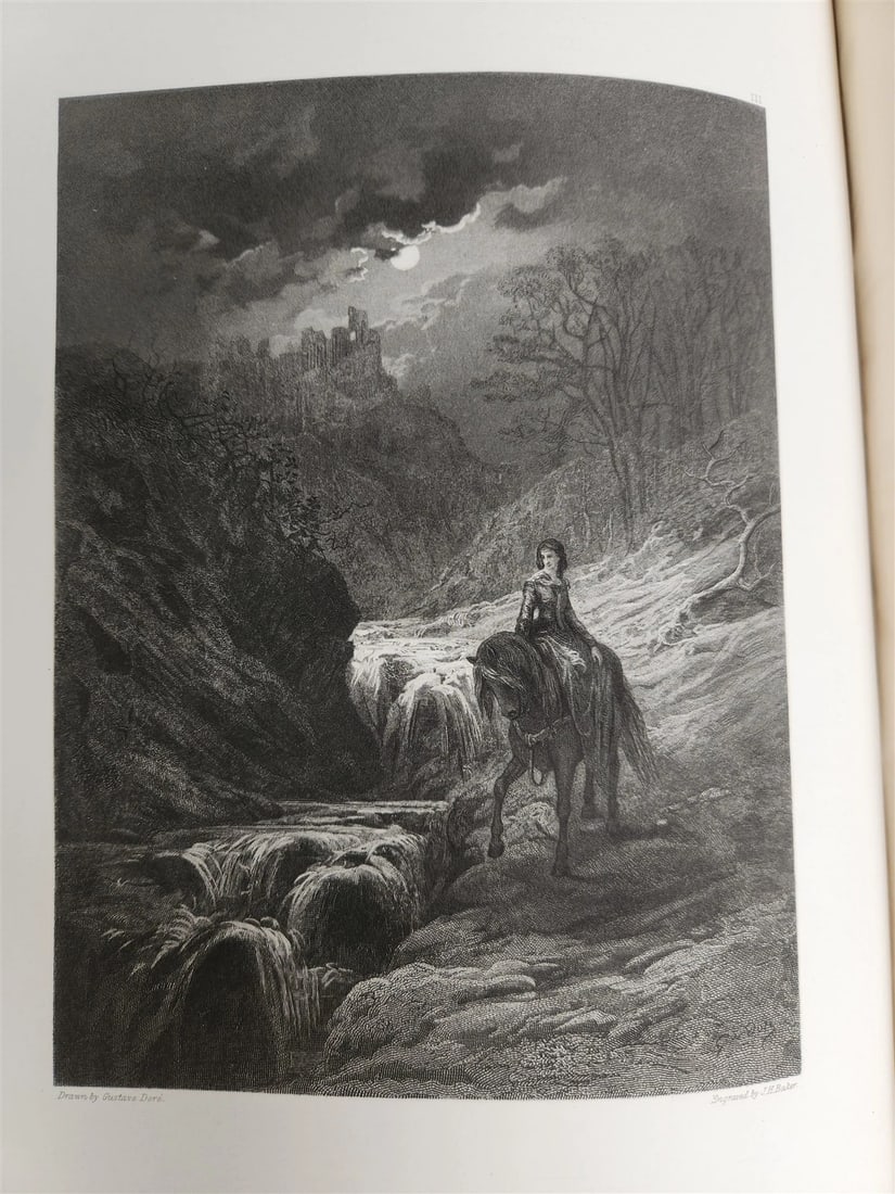 1867 GUSTAVE DORE ILLUSTRATED VIVIEN by ALFRED TENNYSON antique FOLIO poetry - 17