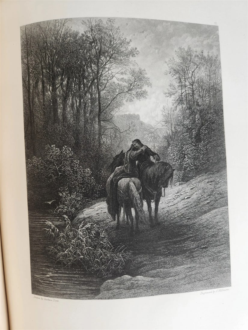 1867 GUSTAVE DORE ILLUSTRATED VIVIEN by ALFRED TENNYSON antique FOLIO poetry - 18