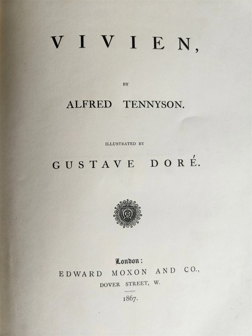 1867 GUSTAVE DORE ILLUSTRATED VIVIEN by ALFRED TENNYSON antique FOLIO poetry - 2