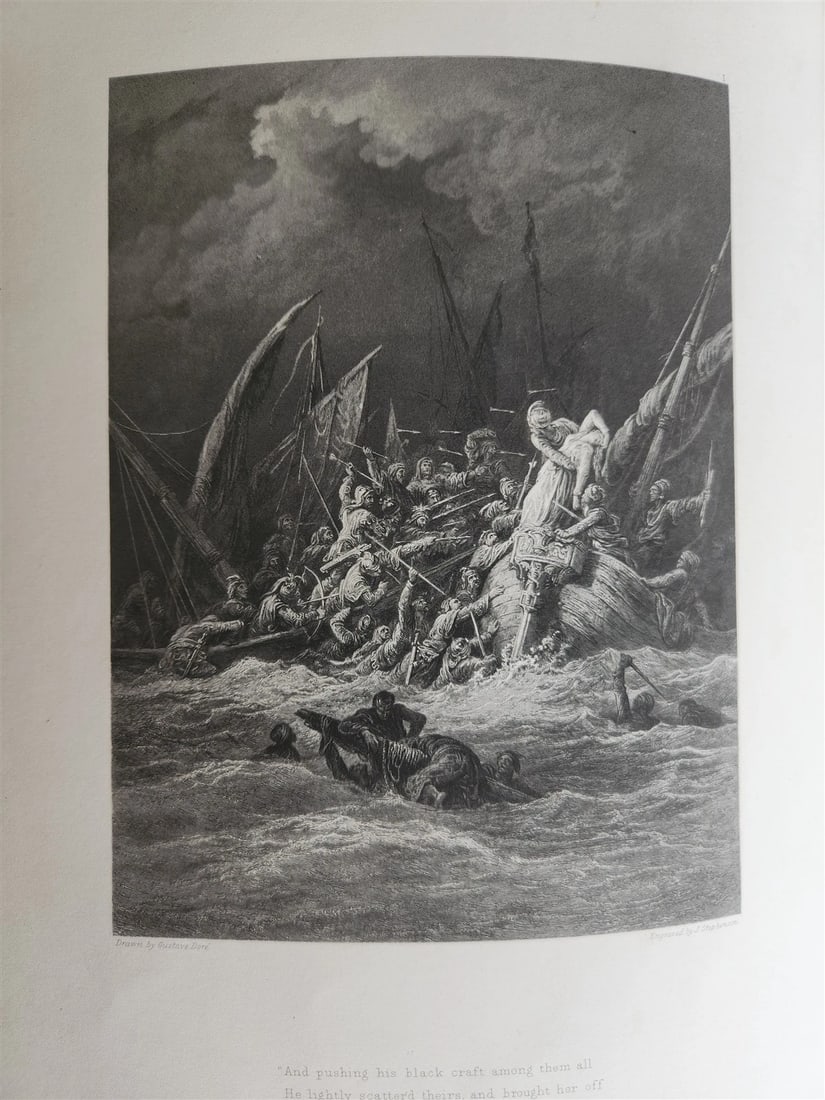 1867 GUSTAVE DORE ILLUSTRATED VIVIEN by ALFRED TENNYSON antique FOLIO poetry - 3