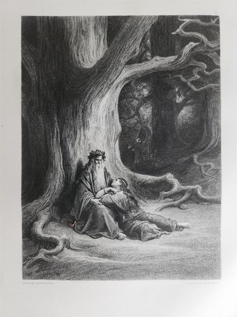 1867 GUSTAVE DORE ILLUSTRATED VIVIEN by ALFRED TENNYSON antique FOLIO poetry - 4