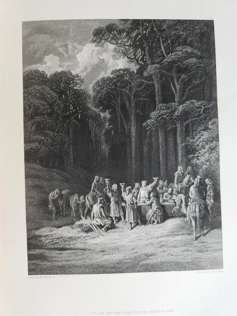 1867 GUSTAVE DORE ILLUSTRATED VIVIEN by ALFRED TENNYSON antique FOLIO poetry - 7