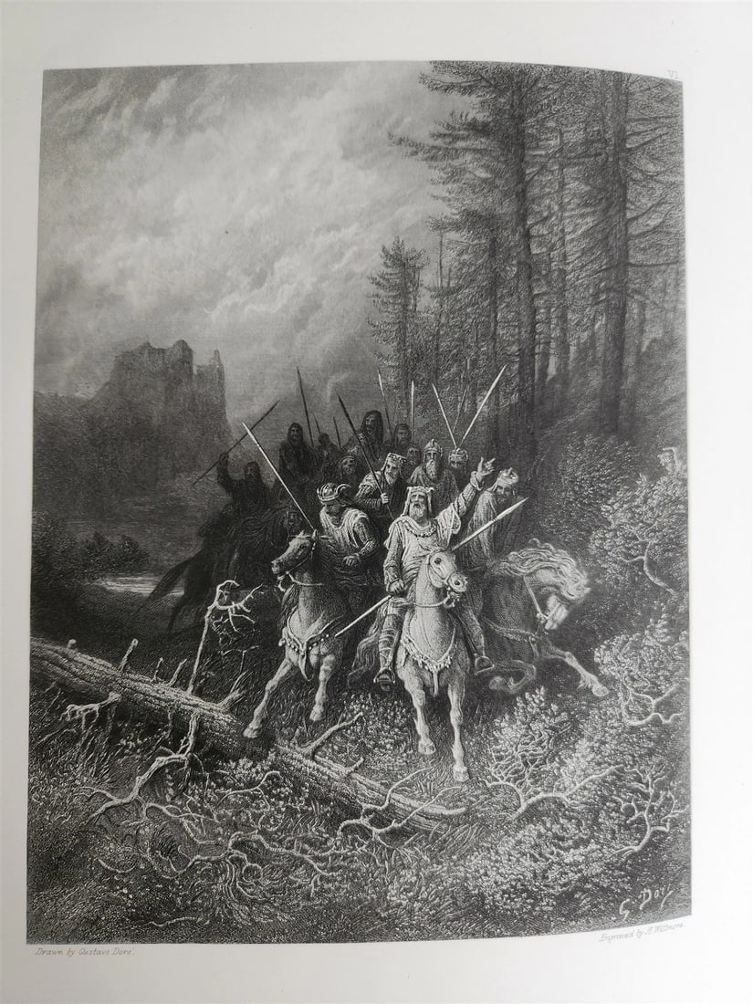 1867 GUSTAVE DORE ILLUSTRATED VIVIEN by ALFRED TENNYSON antique FOLIO poetry - 8
