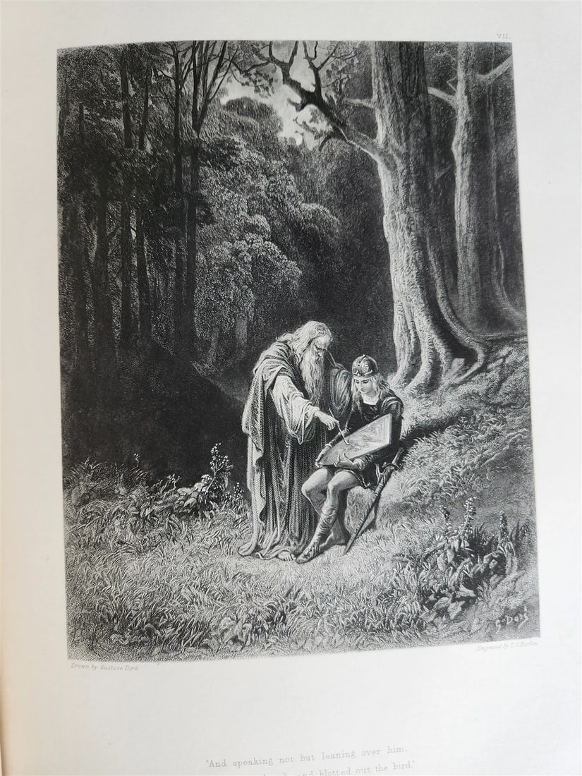 1867 GUSTAVE DORE ILLUSTRATED VIVIEN by ALFRED TENNYSON antique FOLIO poetry - 9
