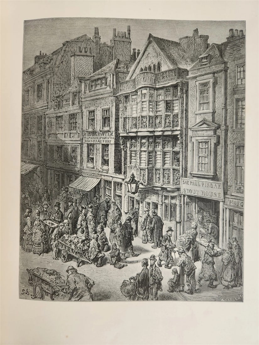 1872 LONDON PILGRIMAGE by B. Jerrold antique ILLUSTRATED by GUSTAVE DORE FOLIO - 11