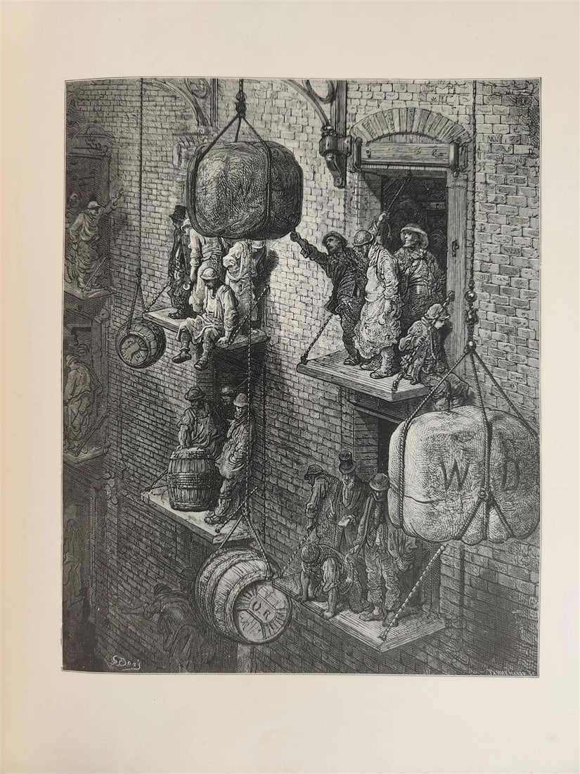 1872 LONDON PILGRIMAGE by B. Jerrold antique ILLUSTRATED by GUSTAVE DORE FOLIO - 12