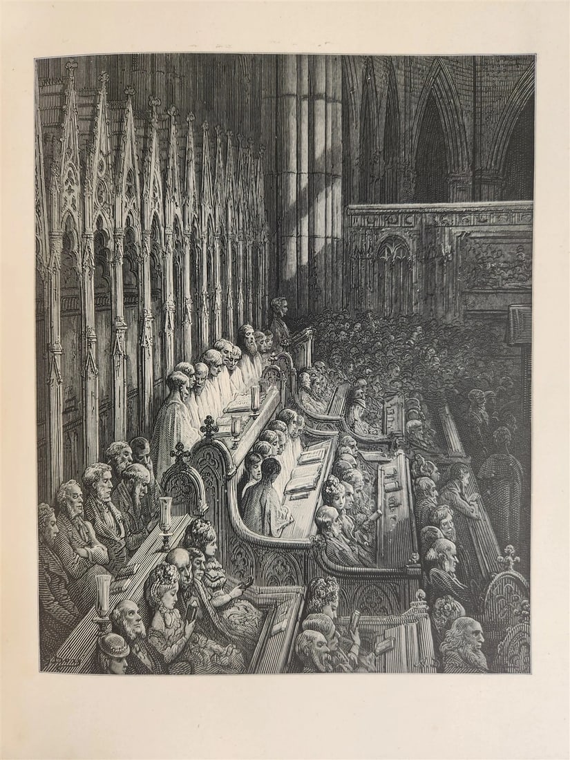 1872 LONDON PILGRIMAGE by B. Jerrold antique ILLUSTRATED by GUSTAVE DORE FOLIO - 15