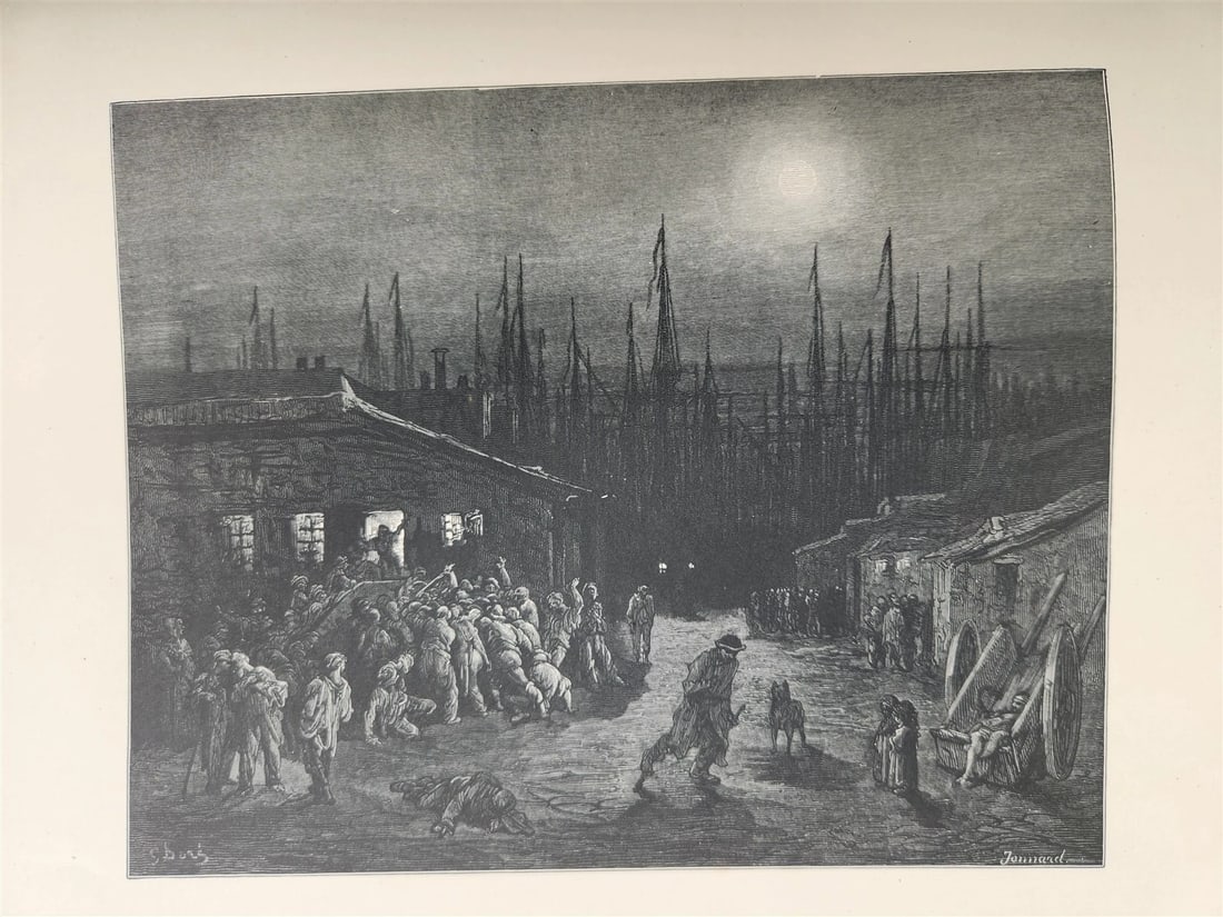 1872 LONDON PILGRIMAGE by B. Jerrold antique ILLUSTRATED by GUSTAVE DORE FOLIO - 19