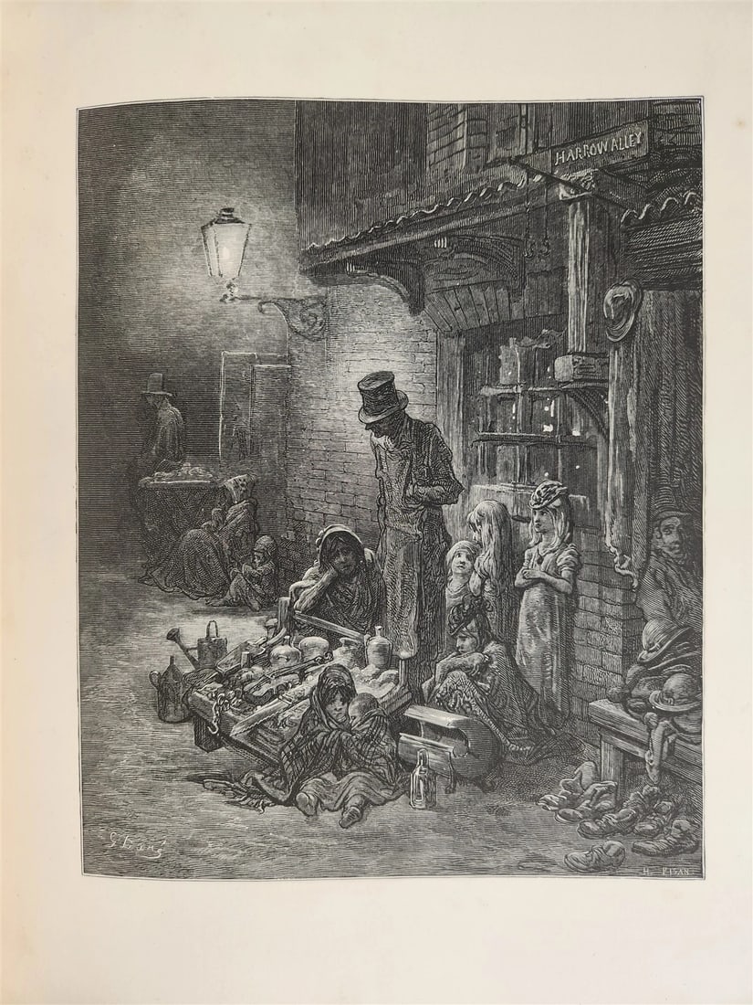 1872 LONDON PILGRIMAGE by B. Jerrold antique ILLUSTRATED by GUSTAVE DORE FOLIO - 6
